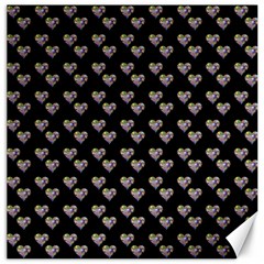 Patchwork Heart Black Canvas 16  X 16  by snowwhitegirl