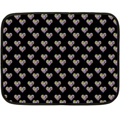 Patchwork Heart Black Fleece Blanket (mini) by snowwhitegirl