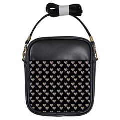 Patchwork Heart Black Girls Sling Bag