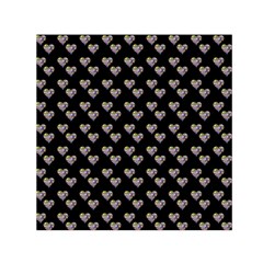 Patchwork Heart Black Small Satin Scarf (square) by snowwhitegirl