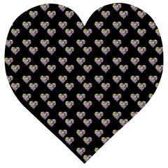 Patchwork Heart Black Wooden Puzzle Heart by snowwhitegirl