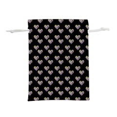 Patchwork Heart Black Lightweight Drawstring Pouch (s) by snowwhitegirl