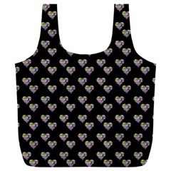 Patchwork Heart Black Full Print Recycle Bag (xxl)