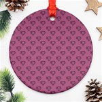 Heart Face Mauve Ornament (Round) Front