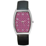 Heart Face Mauve Barrel Style Metal Watch Front