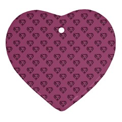 Heart Face Mauve Heart Ornament (Two Sides)