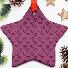 Heart Face Mauve Star Ornament (two Sides)