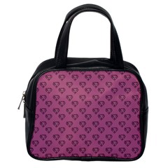 Heart Face Mauve Classic Handbag (one Side)