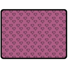 Heart Face Mauve Fleece Blanket (large)  by snowwhitegirl