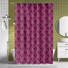 Heart Face Mauve Shower Curtain 48  x 72  (Small) 