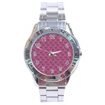 Heart Face Mauve Stainless Steel Analogue Watch Front