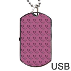 Heart Face Mauve Dog Tag Usb Flash (one Side) by snowwhitegirl