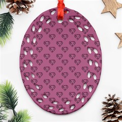 Heart Face Mauve Ornament (Oval Filigree)