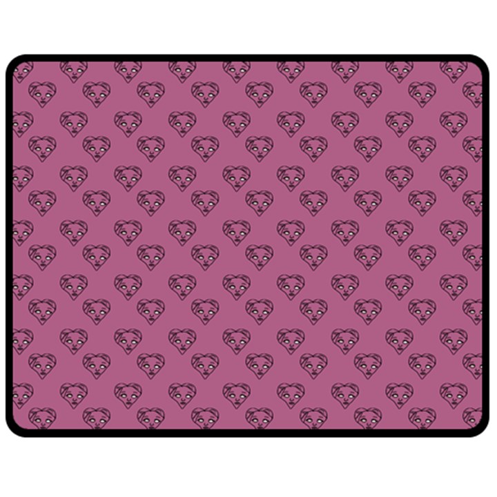 Heart Face Mauve Double Sided Fleece Blanket (Medium) 