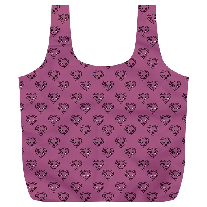 Heart Face Mauve Full Print Recycle Bag (XL)