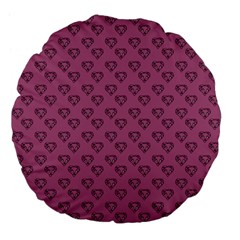 Heart Face Mauve Large 18  Premium Flano Round Cushions