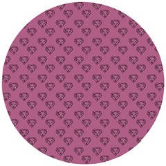 Heart Face Mauve Wooden Puzzle Round by snowwhitegirl