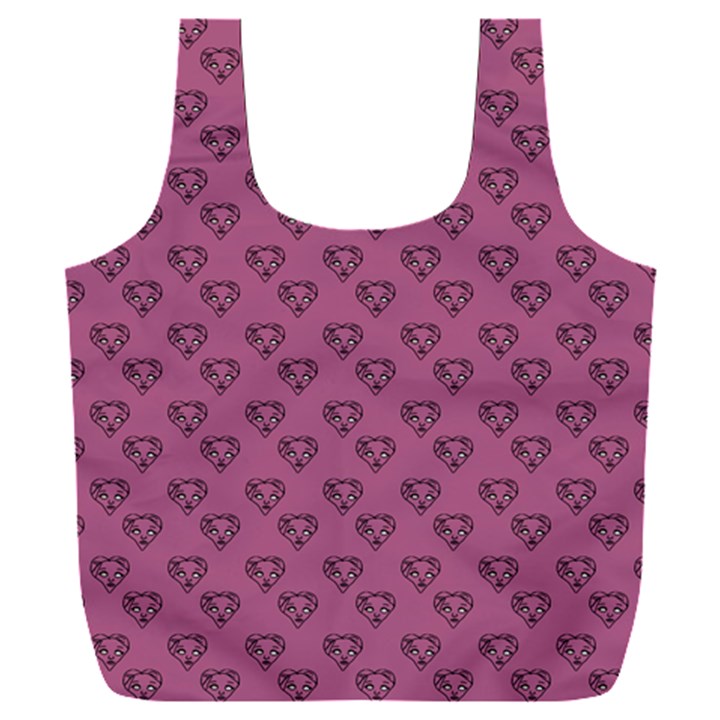 Heart Face Mauve Full Print Recycle Bag (XXL)