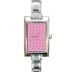 Heart Face Pink Rectangle Italian Charm Watch by snowwhitegirl