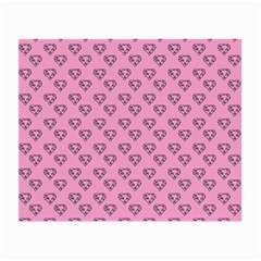 Heart Face Pink Small Glasses Cloth (2 Sides) by snowwhitegirl