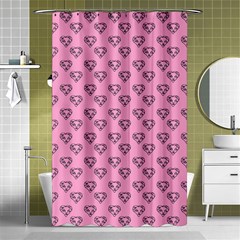 Heart Face Pink Shower Curtain 48  X 72  (small)  by snowwhitegirl