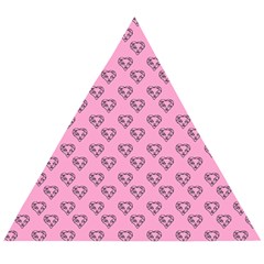 Heart Face Pink Wooden Puzzle Triangle by snowwhitegirl