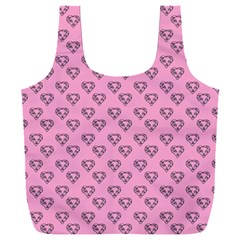 Heart Face Pink Full Print Recycle Bag (xxl)