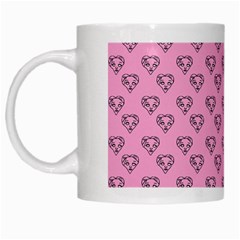 Heart Face Pink White Mugs by snowwhitegirl