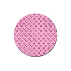 Heart Face Pink Magnet 3  (round) by snowwhitegirl