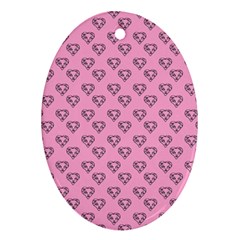 Heart Face Pink Oval Ornament (two Sides) by snowwhitegirl