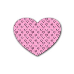 Heart Face Pink Rubber Coaster (heart)  by snowwhitegirl