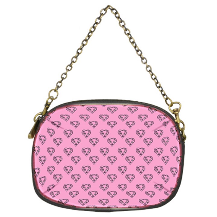 Heart Face Pink Chain Purse (Two Sides)