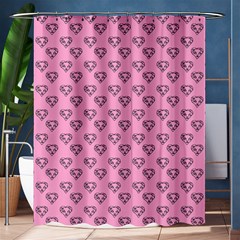 Heart Face Pink Shower Curtain 60  X 72  (medium)  by snowwhitegirl