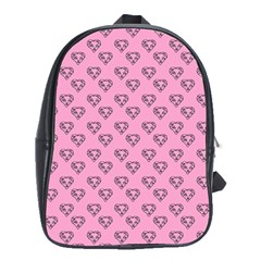 Heart Face Pink School Bag (xl) by snowwhitegirl