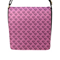 Heart Face Pink Flap Closure Messenger Bag (l) by snowwhitegirl