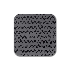 Mosaique Noir/gris Rubber Square Coaster (4 Pack)  by kcreatif