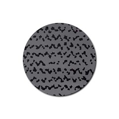 Mosaique Noir/gris Rubber Round Coaster (4 Pack)  by kcreatif