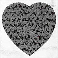 Mosaique Noir/gris Jigsaw Puzzle (heart) by kcreatif