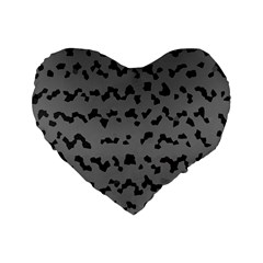 Mosaique Noir/gris Standard 16  Premium Heart Shape Cushions by kcreatif