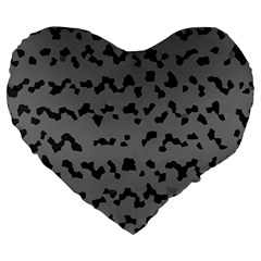 Mosaique Noir/gris Large 19  Premium Heart Shape Cushions by kcreatif