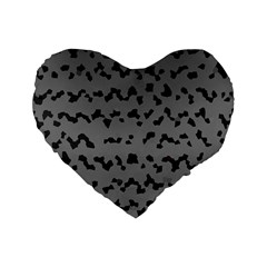 Mosaique Noir/gris Standard 16  Premium Flano Heart Shape Cushions by kcreatif