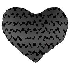 Mosaique Noir/gris Large 19  Premium Flano Heart Shape Cushions by kcreatif