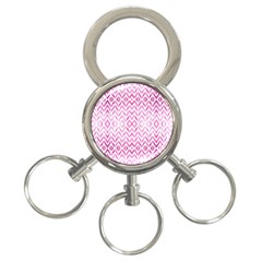 Chevrons Abstrait Rose 3-ring Key Chain by kcreatif