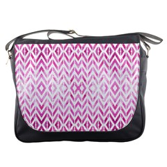 Chevrons Abstrait Rose Messenger Bag by kcreatif