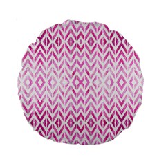 Chevrons Abstrait Rose Standard 15  Premium Round Cushions by kcreatif