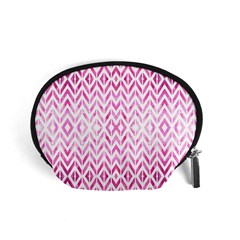 Chevrons Abstrait Rose Accessory Pouch (small) by kcreatif