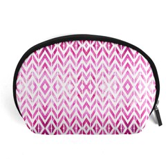 Chevrons Abstrait Rose Accessory Pouch (large) by kcreatif