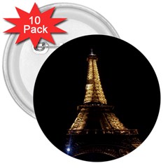 Tour Eiffel Paris Nuit 3  Buttons (10 Pack)  by kcreatif