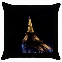 Tour Eiffel Paris Nuit Throw Pillow Case (black) by kcreatif