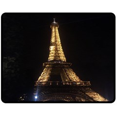 Tour Eiffel Paris Nuit Double Sided Fleece Blanket (medium)  by kcreatif